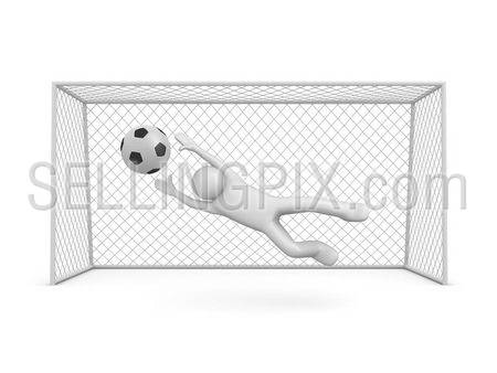 Chance to score in soccer (3d isolated on white background sports characters series)