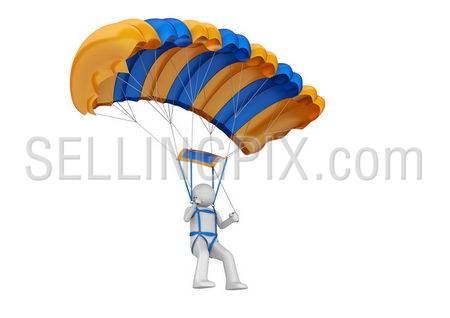 Paratrooper (3d isolated on white background characters series)