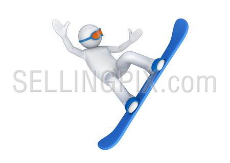 Snowboarder (3d isolated on white background sports characters series)