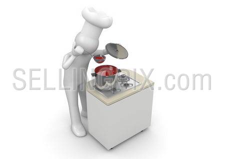 Happy cook (3d isolated on white background characters series)