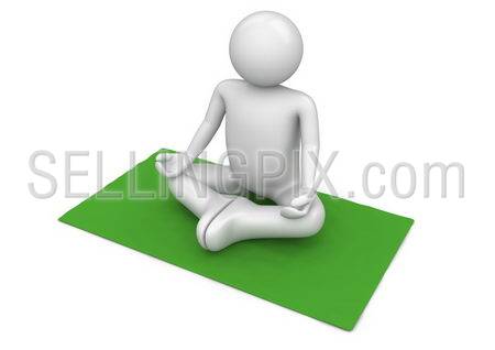 Yogi on the green carpet (3d isolated on white background characters series)