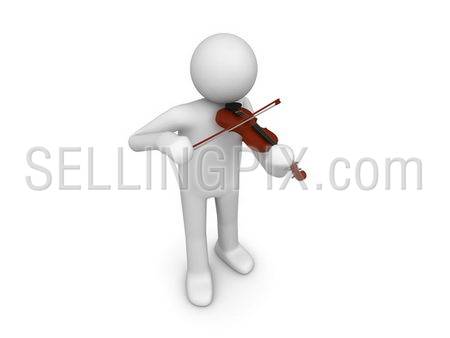 Fiddler (3d isolated on white background characters series)