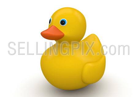 Classic yellow bathroom duck (3d isolated on white background characters series)