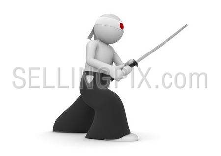 Samurai – 3d characters isolated on white background series