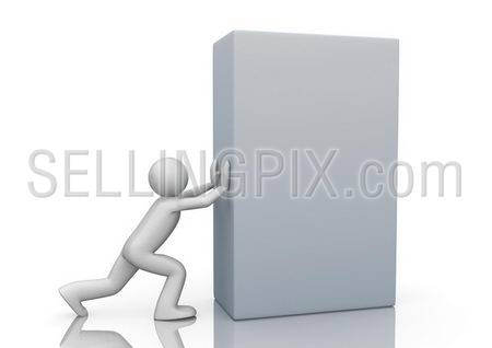 Blank product box (3d characters isolated on white background series)