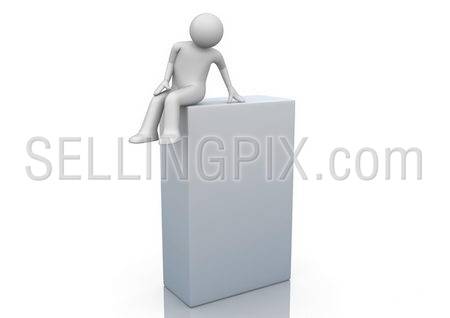 Software package (3d characters isolated on white background series)