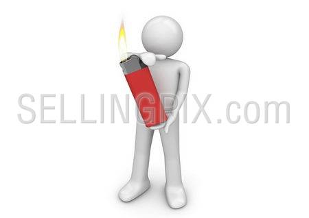 Light my fire (3d characters isolated on white background series)