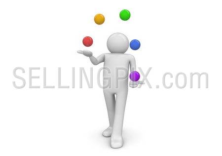Juggler (3d characters isolated on white background series)