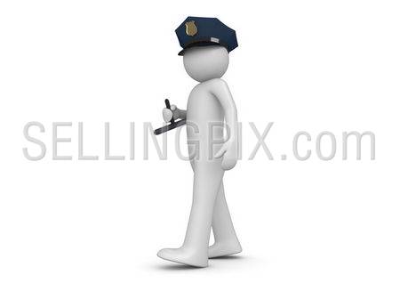 Policeman (3d characters isolated on white background series)
