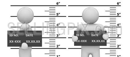 Photo at police dept (3d characters isolated on white background series)
