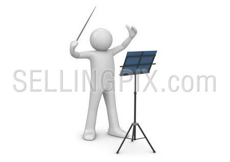 Conductor (3d characters isolated on white background series)