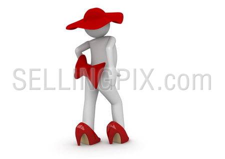 Model on podium (3d characters isolated on white background series)