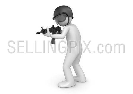 SWAT assault (3d characters isolated on white background series)