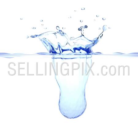 Abstract water splash (Fascinating isolated on white background water splashes series)