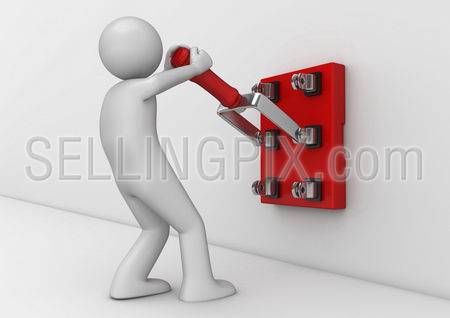 Business collection – Electrician with knife switch