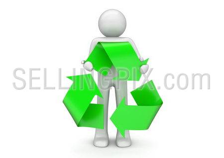 Recycling collection – Man holds international packaging sign