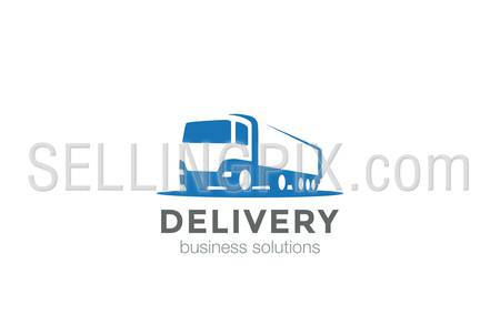 Delivery Truck silhouette Logo design vector template Negative space style.
Cargo automotive vehicle Logotype concept icon.