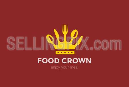 Food Crown of spoon knife fork Logo design vector template
Cook Chief Logotype concept icon
