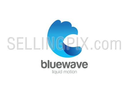 Water Wave Splash Logo design vector template.
Blue Aqua Liquid Surf Logotype concept icon.