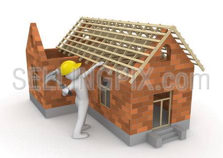 Workers collection – Carpenter on roof timber