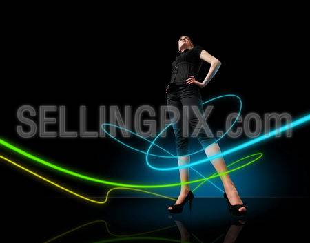 Media collection – Glowing lines girl