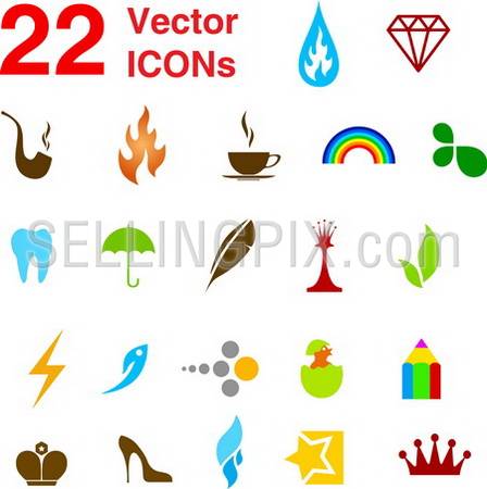 22 vector icons set