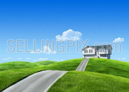 6000px nature collection – House on green meadow