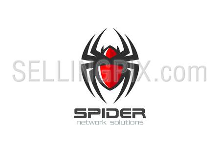 Spider Logo design vector template.
Internet Web spy technology Logotype icon.