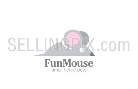 Abstract Funny Mouse Logo design vector template.
Cartoon rat logotype concept icon.