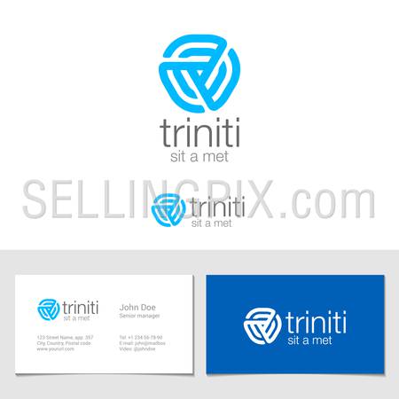 Logo corporate business abstract triple looped infinite shape vector design.
Trinity Web logotype identity template. Internet Creative loop concept icon