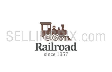 Vintage Retro Railroad Train Locomotive Logo design vector template.
Travel Railway Logotype concept icon.