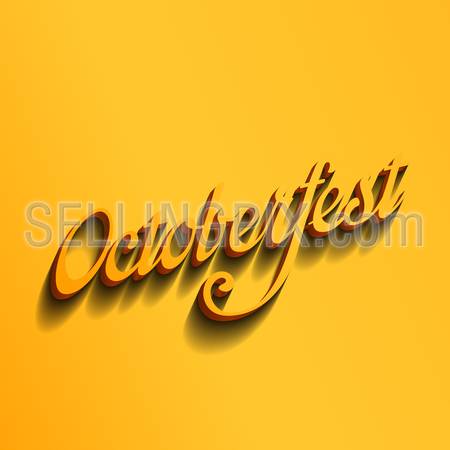 Octoberfest festival typography vintage retro calligraphic style vector design poster.
Creative typo font October-fest menu banner template. Calligraphy