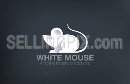White Mouse Logo abstract design vector template.
Domestic pets logotype concept icon.