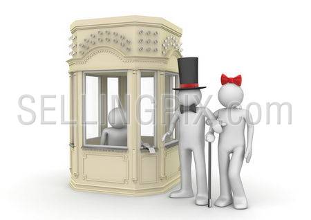 Couple taking tickets in booking office – Entertainment collection