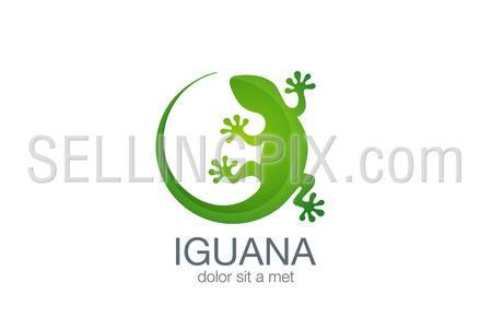Lizard Logo design vector template. Iguana icon illustration.
Salamander logotype. Gecko concept top view.
