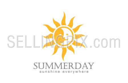 Sun Logo design vector template.
Day Night Sun Moon Logotype concept icon.