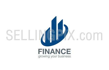 Stock Exchange Finance logo design vector template. Real Estate abstract logotype. 
Business Corporate sign. Financial concept icon.