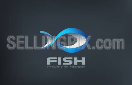 Fish Logo abstract design vector template.
Logotype seafood icon for market, restaurant, fishing club etc.