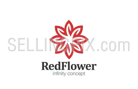 Logo Flower abstract infinity loop design vector template.
Star Logotype infinite looped shape concept icon.