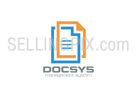 Electronic Digital Document logo design vector template. Web solution circulation system icon. File data transfer concept idea. Corporate Network logotype.