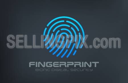 Fingerprint Logo Touch Security design vector template.
Biometric Access Scan Application Logotype. App icon concept.