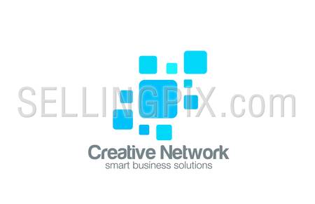 Social Network Logo abstract design vector template.
Square interface Logotype concept icon