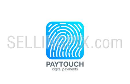 Fingerprint Logo Touch Security design vector template Square shape.
Biometric Access Scan Application Logotype. App icon concept.