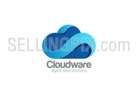 Logo Cloud computing design vector template.
Data storage transfer upload download web Logotype concept icon.