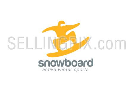 Snowboard logo design vector template. Winter Active sport icon.
Skateboarding jumping logotype. Man abstract extreme concept.