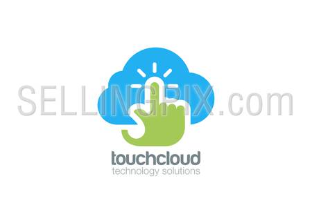 Hand Touch Cloud computing Logo design vector template.
Digital Web Technology Storage Logotype concept icon.