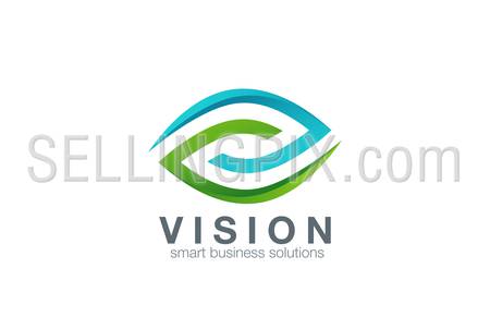 Eye Logo abstract design vector template.
Business Technology vision logotype icon. Clinic concept.