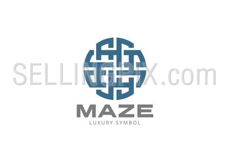 Circle Maze Logo design vector template. Labyrinth looped infinite icon.
Rebus Puzzle Logic Logotype coding programming concept. Fashion symbol.