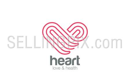 Logo Heart one line art design vector template.
Medicine, Pharmacy, Cardiology, Love, Dating Logotype concept icon.