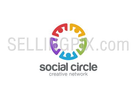 Team Social network Logo design template.
Community Partnership Teamwork Logotype icon.